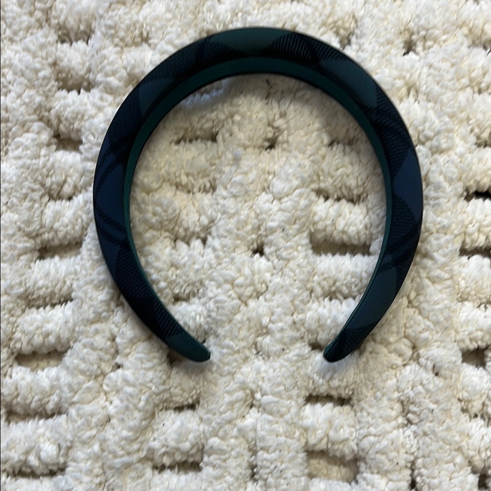 J. Crew Factory Green and Black Plaid Headband